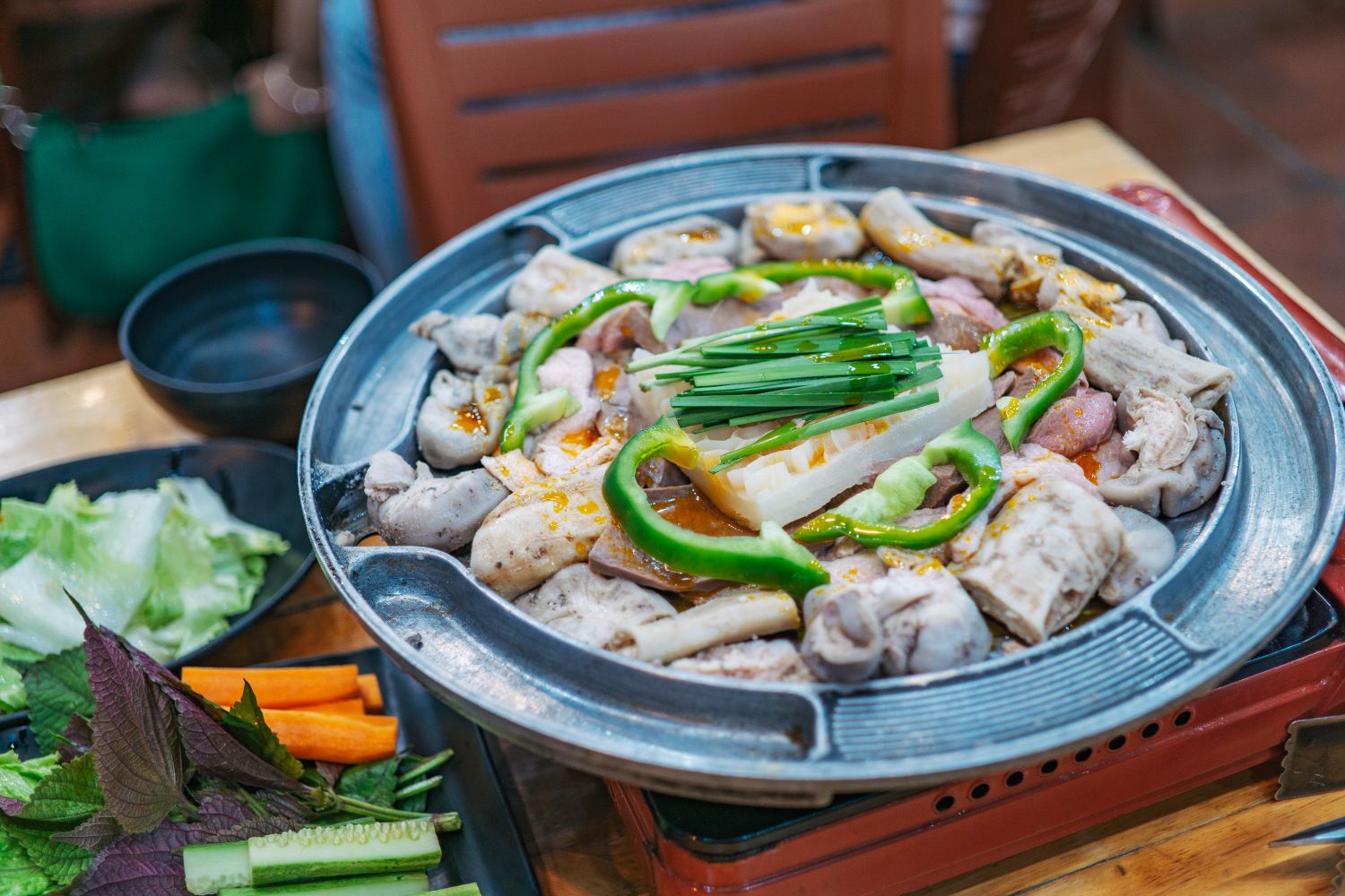 Korean barbecue on a tabletop grill